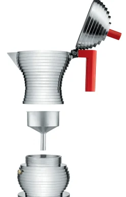 Cafetiere Italienne Pulcina Rouge Metal / Induction - 3 Tasses - Alessi