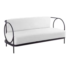 Canape De Jardin 3 Places Ariete Metal;Tissu Blanc / L 185 Cm - Unopiu