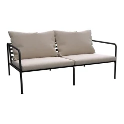 Canape De Jardin 2 Places Avon Metal Tissu Beige / L 159 Cm - Houe