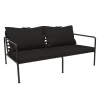 Canape De Jardin 2 Places Avon Metal Tissu Noir / L 159 Cm - Houe
