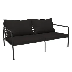Canape De Jardin 2 Places Avon Metal Tissu Noir / L 159 Cm - Houe