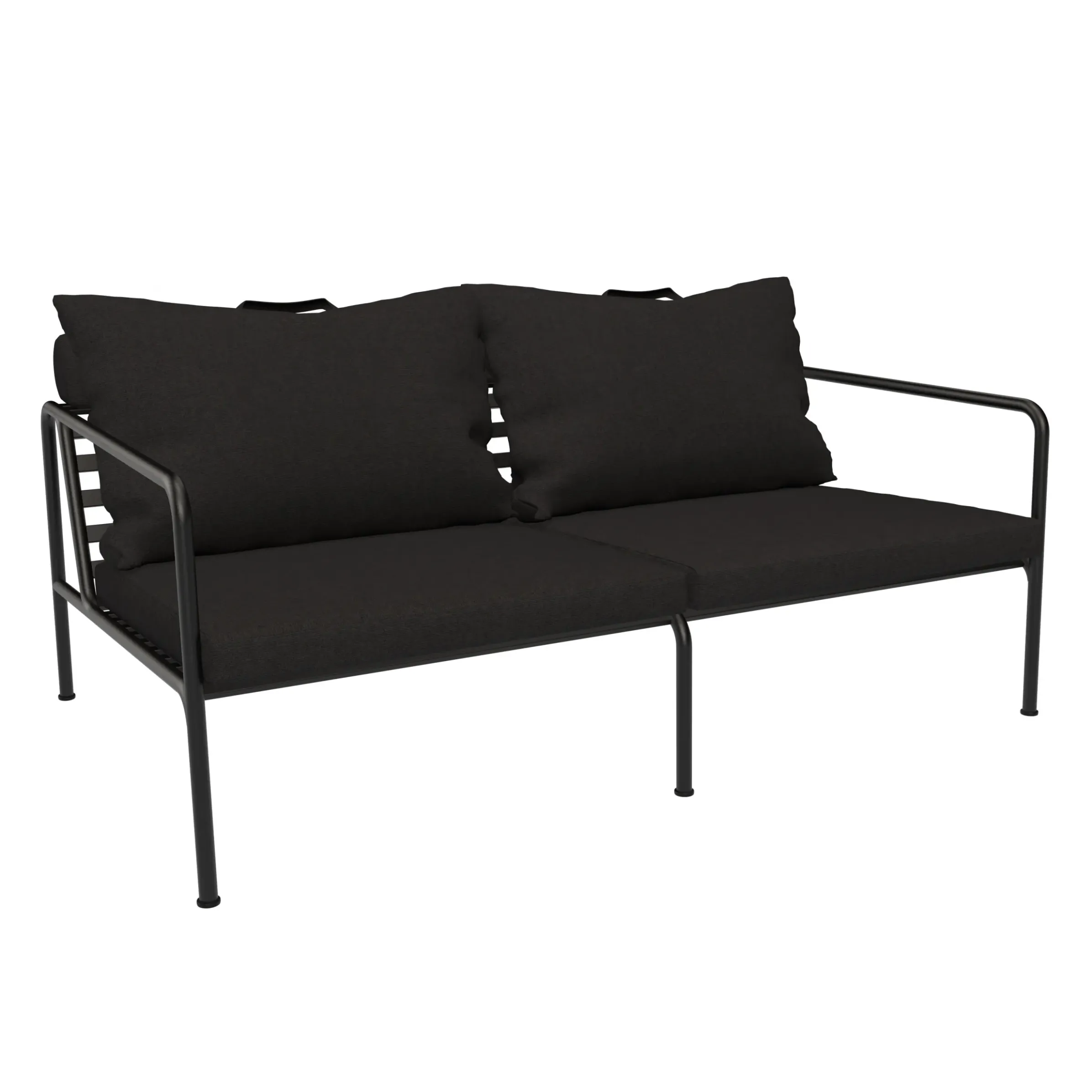 Canape De Jardin 2 Places Avon Metal Tissu Noir / L 159 Cm - Houe