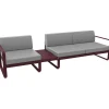 Canape De Jardin 3 Places Bellevie Metal Tissu Gris / N° 1 A - L 275 Cm - Tissu Gris Flanelle - Fermob