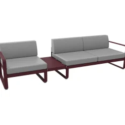 Canape De Jardin 3 Places Bellevie Metal Tissu Gris / N° 1 A - L 275 Cm - Tissu Gris Flanelle - Fermob