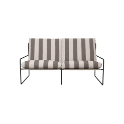 Canape De Jardin 2 Places Desert Stripe Tissu Marron L 156 Cm - Ferm Living