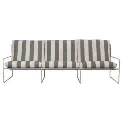 Canape De Jardin 3 Places Desert Stripe Tissu Marron L 233 Cm - Ferm Living