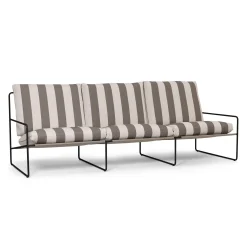 Canape De Jardin 3 Places Desert Stripe Tissu Marron L 233 Cm - Ferm Living