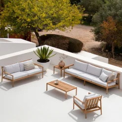 Canape De Jardin 4 Places Jack Outdoor Tissu Bois Blanc / L 265 Cm - Teck - Ethnicraft