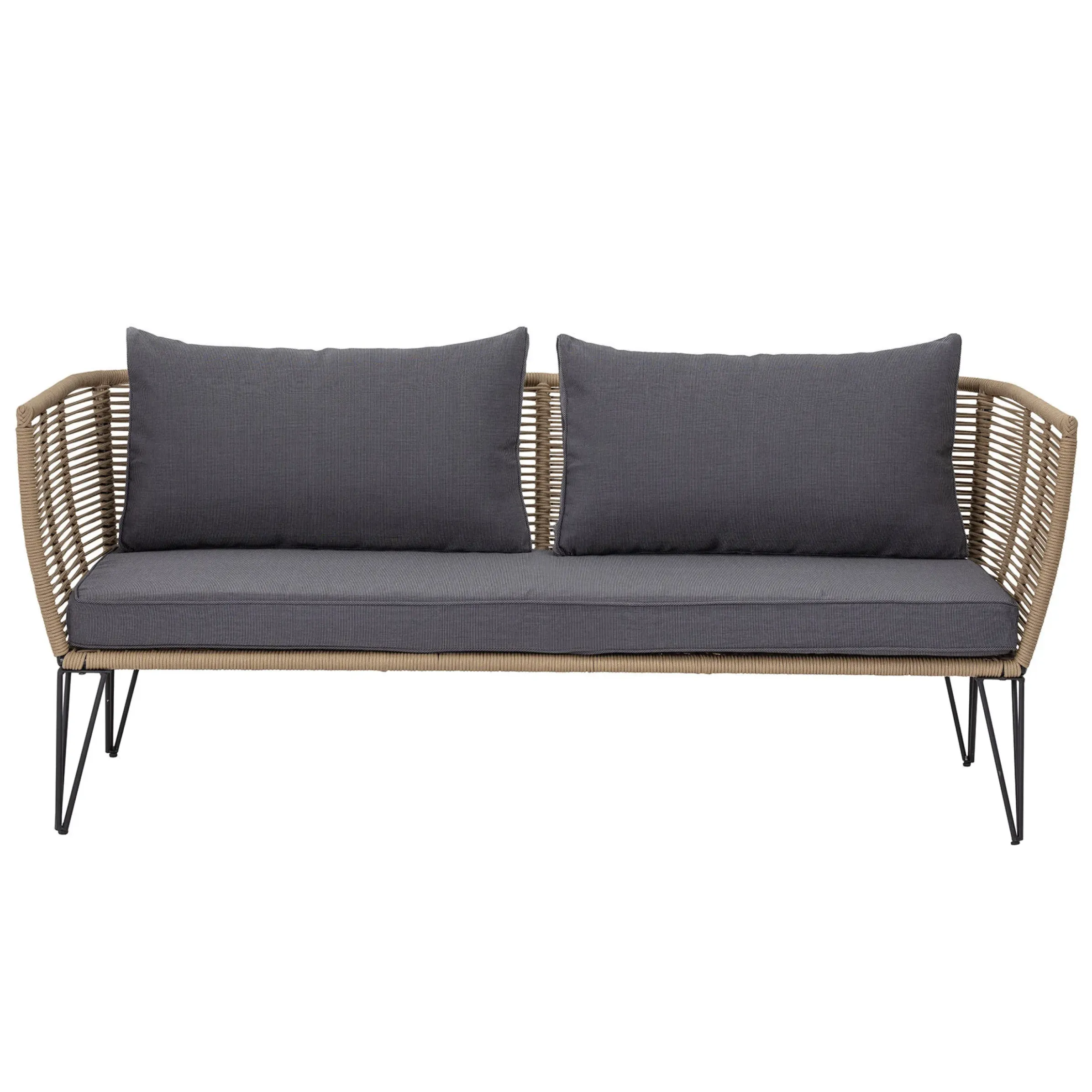 Canape De Jardin 3 Places Mundo Tissu Gris Beige / L 175 Cm - Fils Pvc - Bloomingville