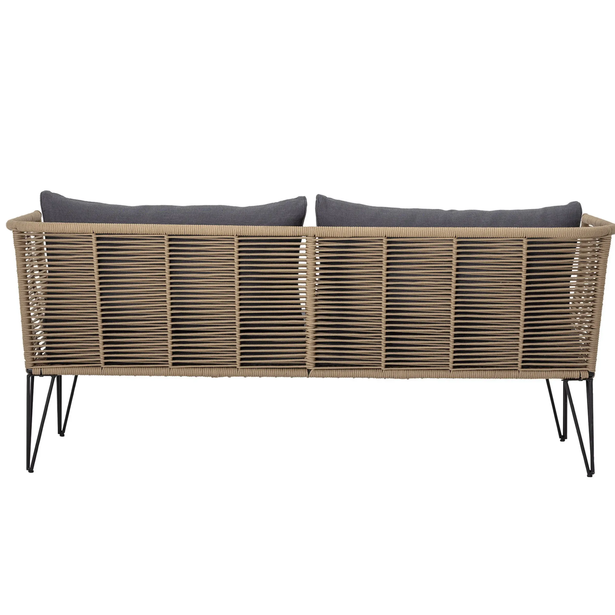 Canape De Jardin 3 Places Mundo Tissu Gris Beige / L 175 Cm - Fils Pvc - Bloomingville