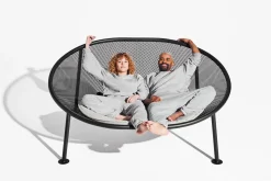 Canape De Jardin 2 Places Netorious Tissu Noir / Assise Lounge - Filet Souple / 189 X 154 Cm - Fatboy
