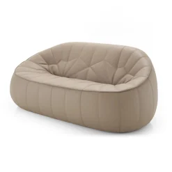 Canape De Jardin 2 Places Ottoman Similicuir Beige / L 165 Cm - Cinna