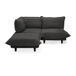 Canape De Jardin 2 Places Paletti Set Tissu Gris / Accoudoir Gauche - L 180 Cm - Fatboy