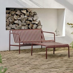 Canape De Jardin 2 Places Palissade Lounge Metal Rouge / L 139 Cm - R & E Bouroullec - Hay