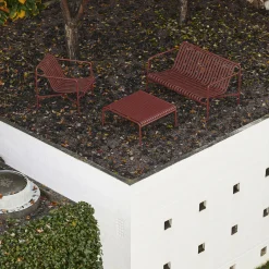 Canape De Jardin 2 Places Palissade Lounge Metal Rouge / L 139 Cm - R & E Bouroullec - Hay