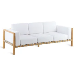 Canape De Jardin 3 Places Pevero Bois Naturel / L 200 Cm / Teck - Sans Coussin - Unopiu