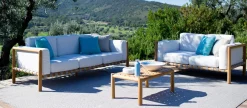 Canape De Jardin 3 Places Pevero Bois Naturel / L 200 Cm / Teck - Sans Coussin - Unopiu