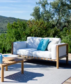 Canape De Jardin 2 Places Pevero Bois Naturel / L 150 Cm - Teck / Sans Coussin - Unopiu