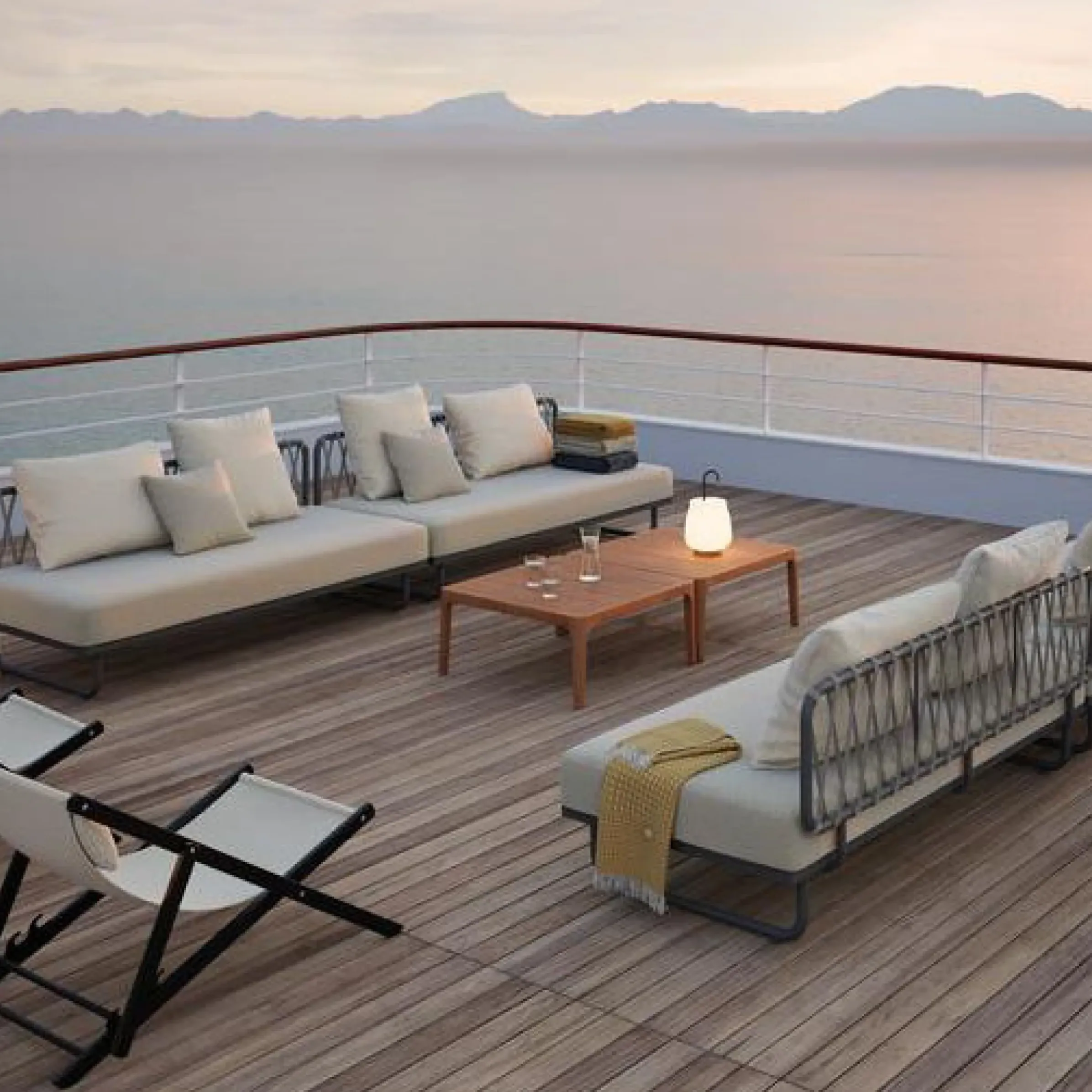 Canape De Jardin 2 Places Valmer Tissu Gris / L 201 Cm - Corde Polypropylene & Aluminium - Cinna