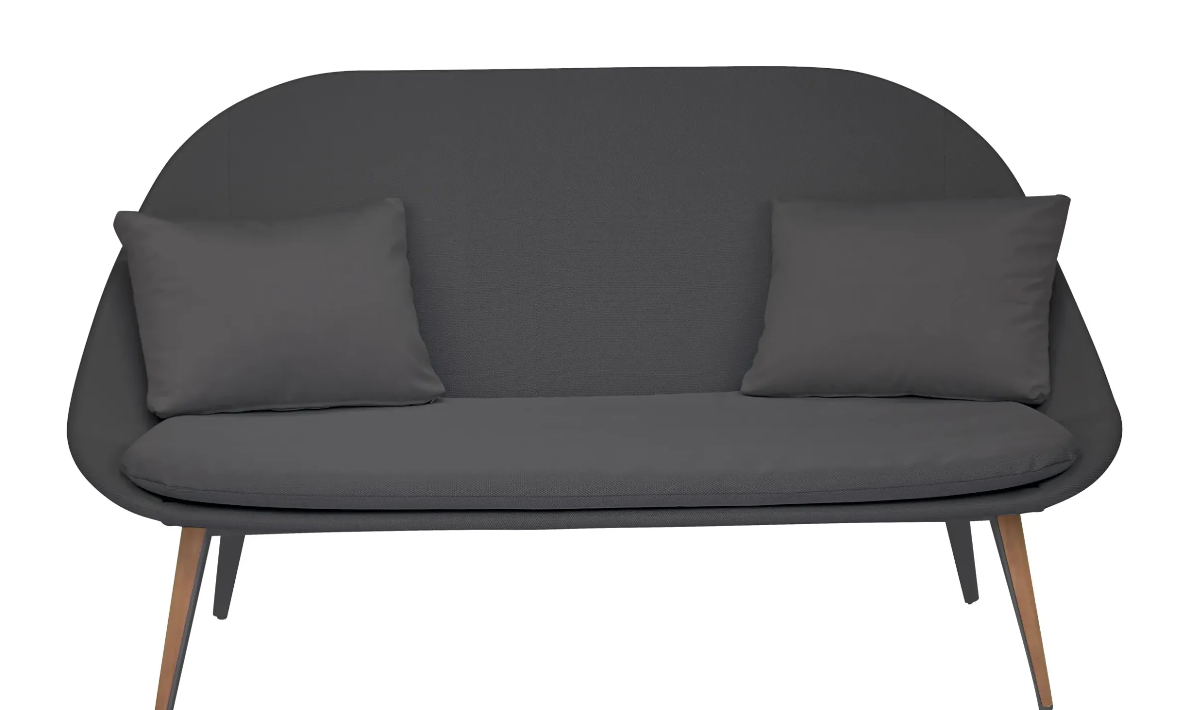 Canape De Jardin 2 Places Vanity Tissu Marron Gris / Rembourre - Teck - Vlaemynck