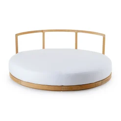 Canape De Jardin Rond Pevero Bois Naturel / Ilot - O 160 Cm / - Sans Coussin - Unopiu