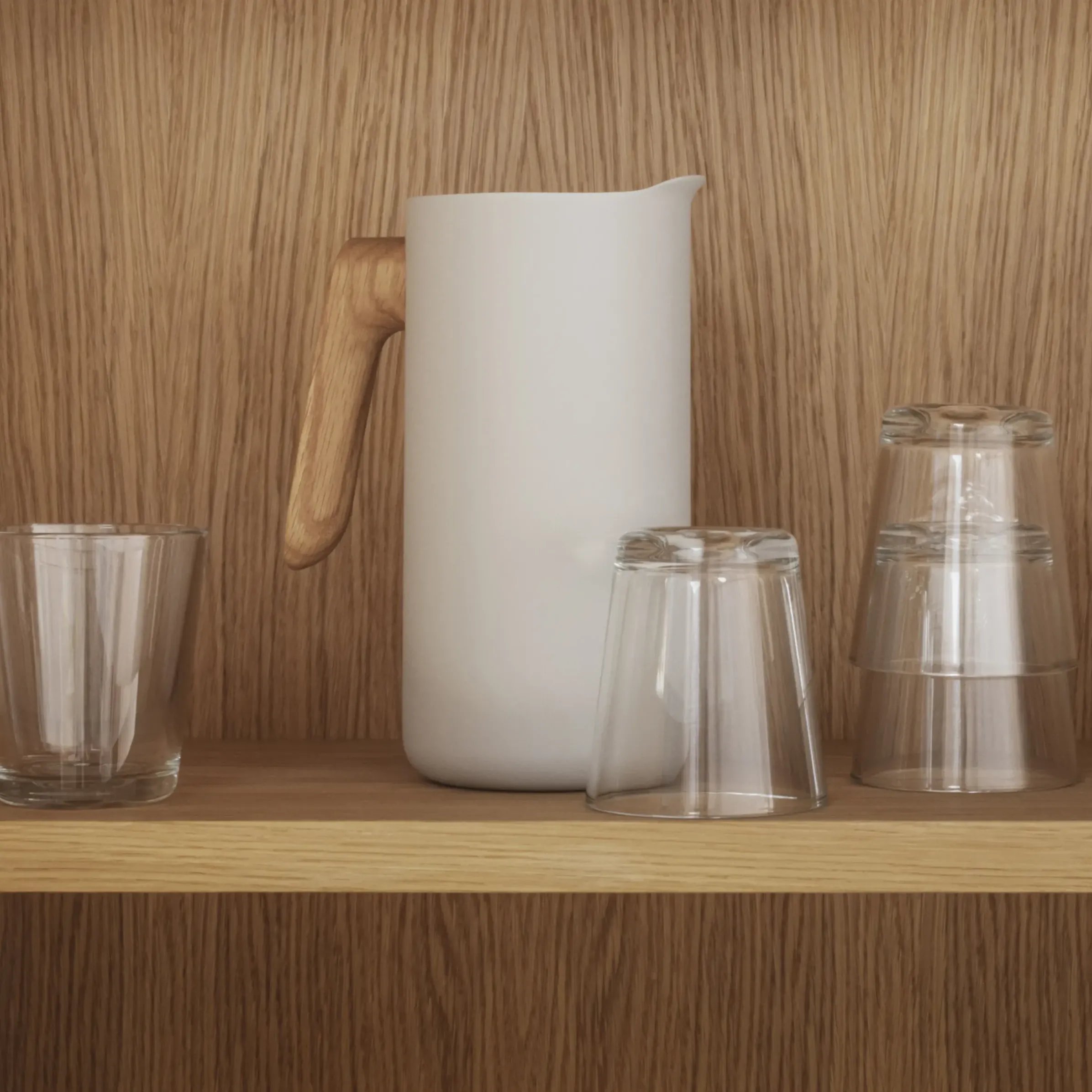 Carafe Nordic Kitchen Metal Beige / 1,4 L - Acier & Bambou - Eva Solo