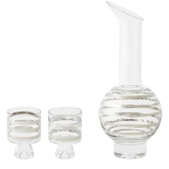 Carafe Twenty Tank Verre Argent Transparent / + 2 Verres - Edition Limitee 20Eme Anniversaire - Tom Dixon