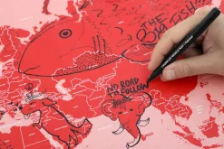 Carte Du Monde A Personnaliser Crumpled World By Countries Papier Multicolore / Noms De Pays - Feutre Effacable Inclus - 87 X 58 Cm - Palomar