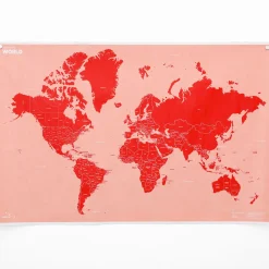 Carte Du Monde A Personnaliser Crumpled World By Countries Papier Multicolore / Noms De Pays - Feutre Effacable Inclus - 87 X 58 Cm - Palomar