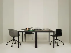 Chaise A Roulettes About A Chair Aac14 Plastique Gris Metal / Pivotante - Hay