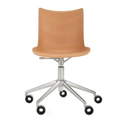 Chaise A Roulettes P/Wood Bois Naturel /  Hauteur Reglable - Kartell