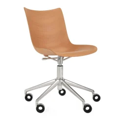Chaise A Roulettes P/Wood Bois Naturel /  Hauteur Reglable - Kartell