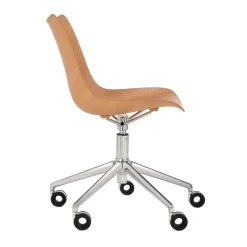 Chaise A Roulettes P/Wood Bois Naturel /  Hauteur Reglable - Kartell