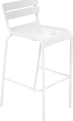 Chaise De Bar Luxembourg Metal Blanc / H 80 Cm - Aluminium - Fermob