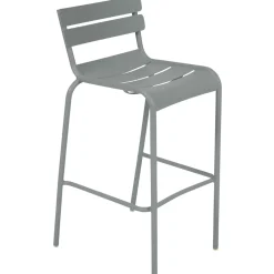 Chaise De Bar Luxembourg Metal Gris / H 80 Cm - Aluminium - Fermob