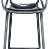 Chaise De Bar Masters Plastique Gris Argent Metal / H 65 Cm - Metallisee - Kartell
