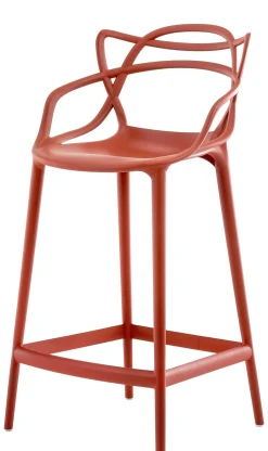Chaise De Bar Masters Plastique Orange / H 65 Cm - Kartell