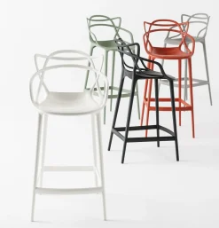 Chaise De Bar Masters Plastique Vert / H 75 Cm - Kartell
