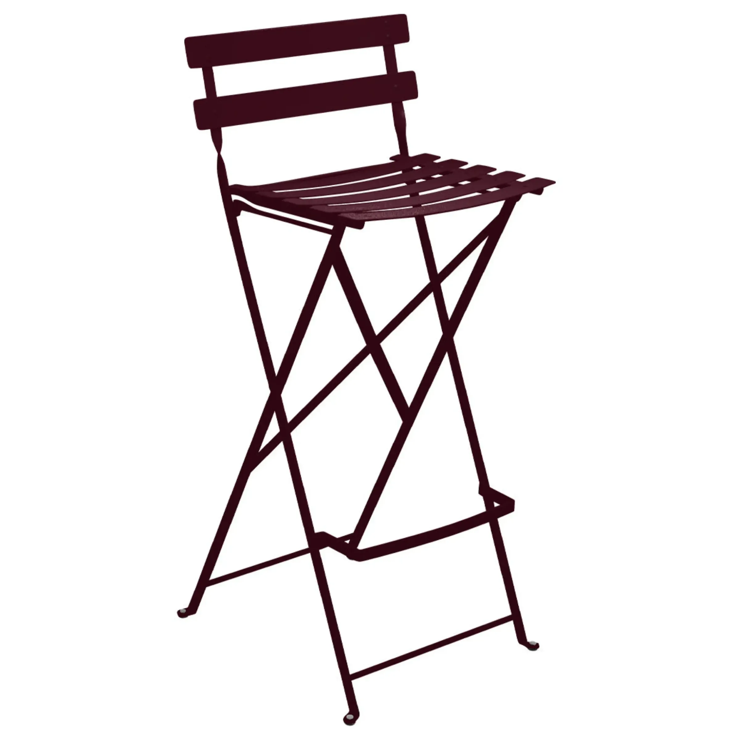 Chaise De Bar Pliante Bistro Metal Rouge / H 74 Cm - Fermob