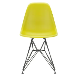 Chaise Dsr - Eames Plastic Side Chair Plastique Jaune / (1950) - Pieds Noirs - Vitra
