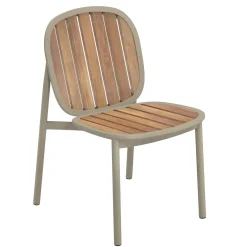 Chaise Empilable Twins Bois Beige - Emu