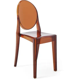 Chaise Empilable Victoria Ghost Plastique Orange Marron / Polycarbonate 2.0 - Kartell