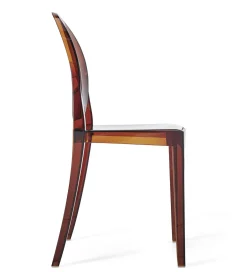 Chaise Empilable Victoria Ghost Plastique Orange Marron / Polycarbonate 2.0 - Kartell