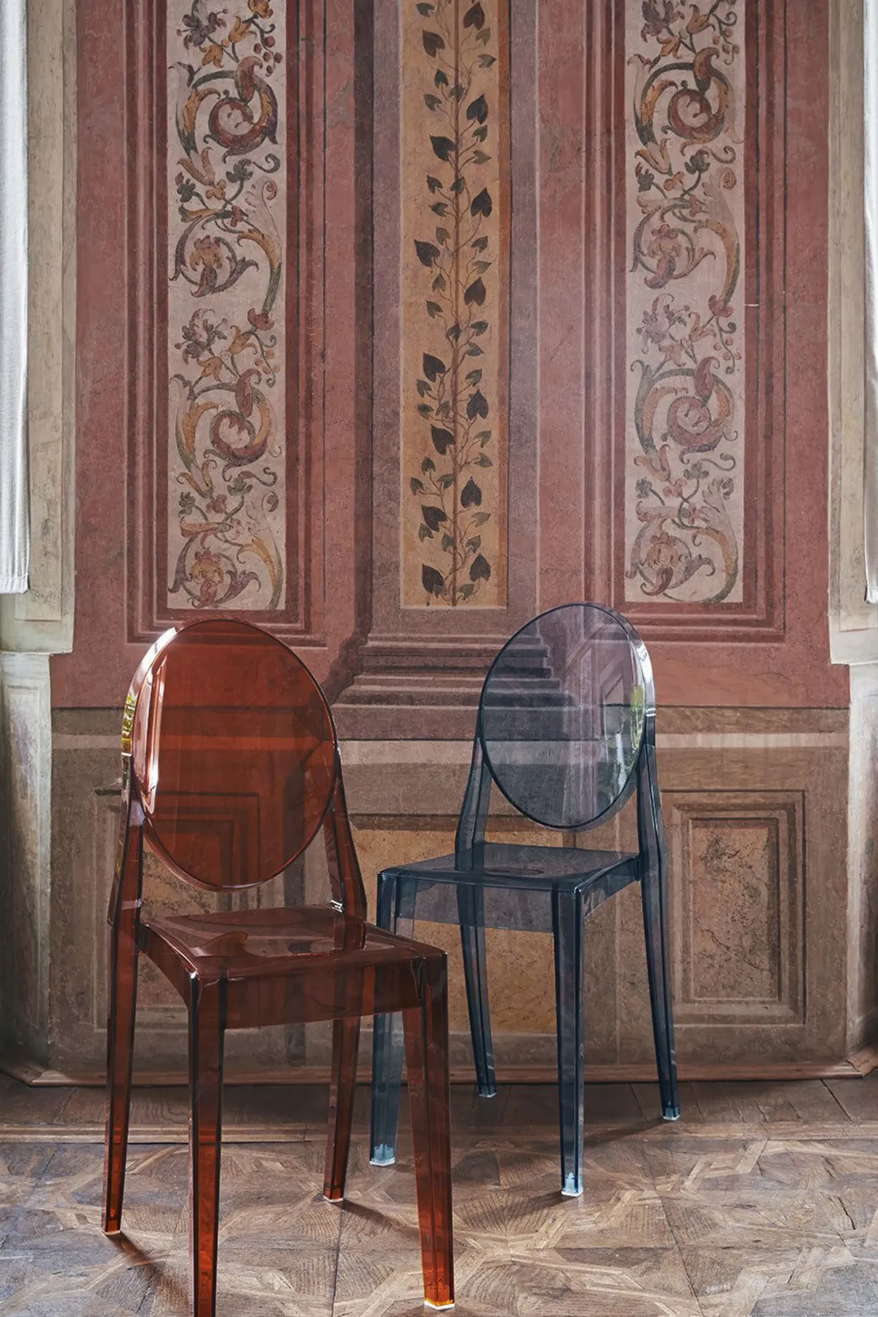 Chaise Empilable Victoria Ghost Plastique Orange Marron / Polycarbonate 2.0 - Kartell