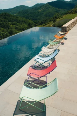 Chaise Longue Pliable Bahama Metal Metal & Tissu - Emu