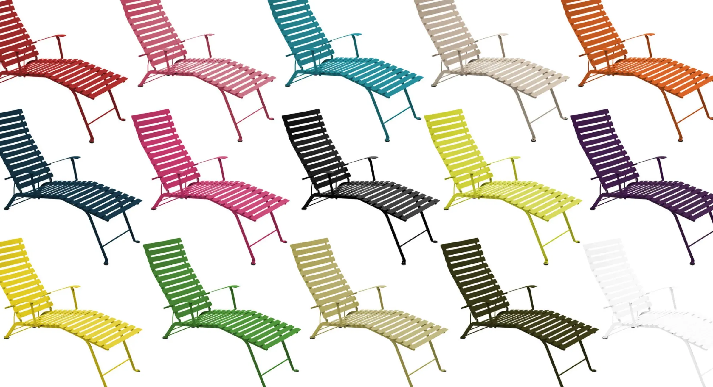 Chaise Longue Pliable Inclinable Bistro Metalmetal/ Accoudoirs - Fermob