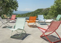 Chaise Longue Pliable Inclinable Snooze Metalmetal & Tissu/ 2 Positions - Emu