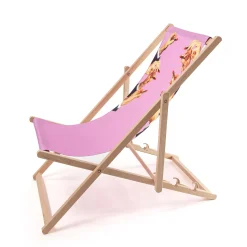 Chaise Longue Pliable Inclinable Toiletpaper Bois Multicolore Bois & Toile Multicolore / - Seletti
