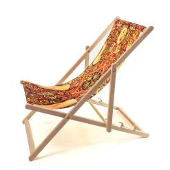 Chaise Longue Pliable Inclinable Toiletpaper Bois Multicolore Bois & Toile Multicolore / - Seletti