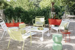 Chaise Lounge Luxembourg Metal Vert / Assise Basse - Fermob